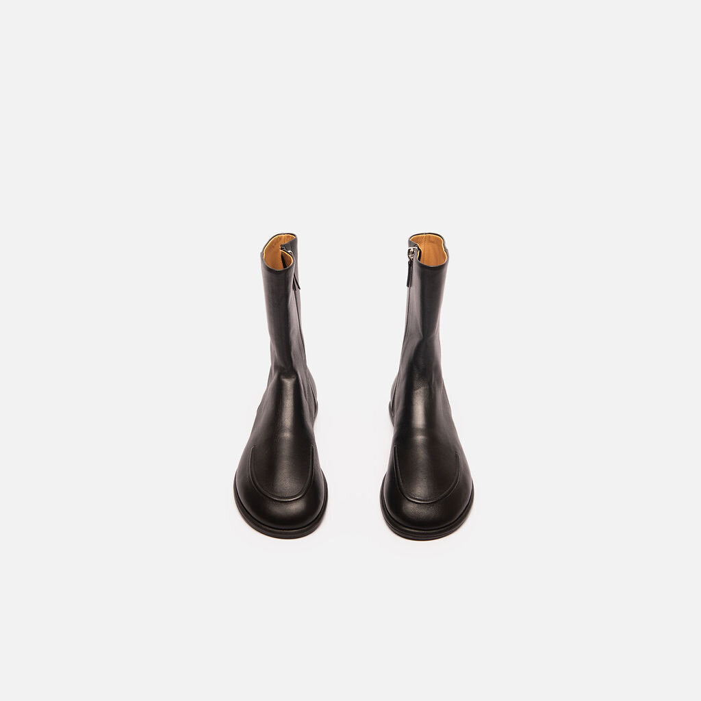 The Row Black Leather Boot