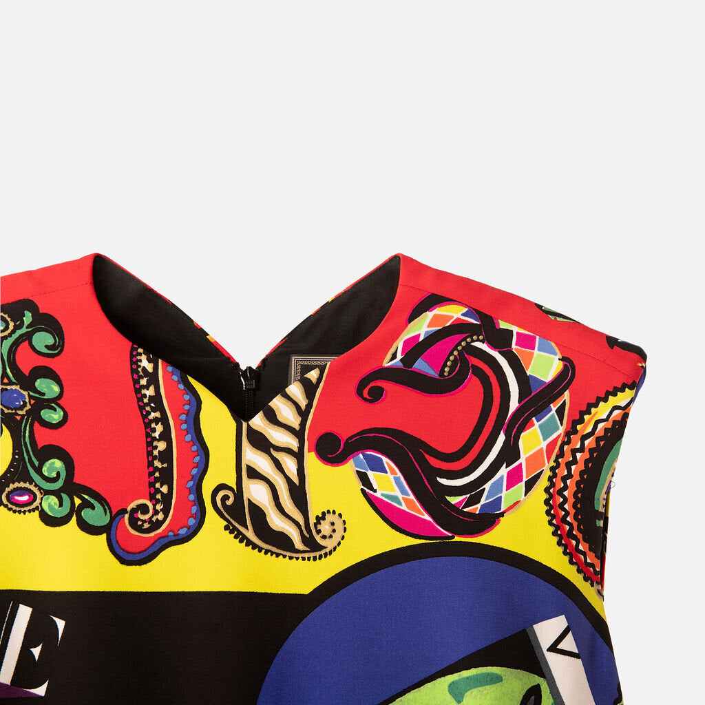 Versace Tribute Multicolor Pattern Mini Dress (1991)