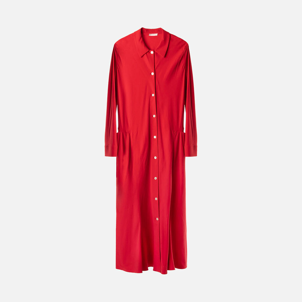 The Row Red Silk Dress