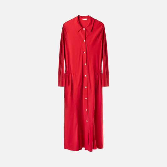 The Row Red Silk Dress