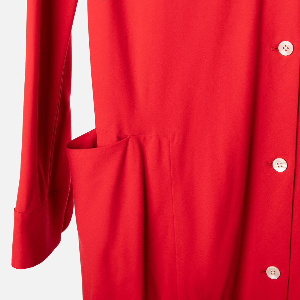 The Row Red Silk Dress