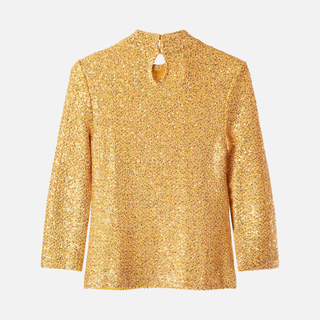 St John Gold Sequin Top & Skirt Set
