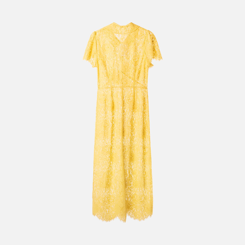 Doen Yellow Lace Maxi Dress