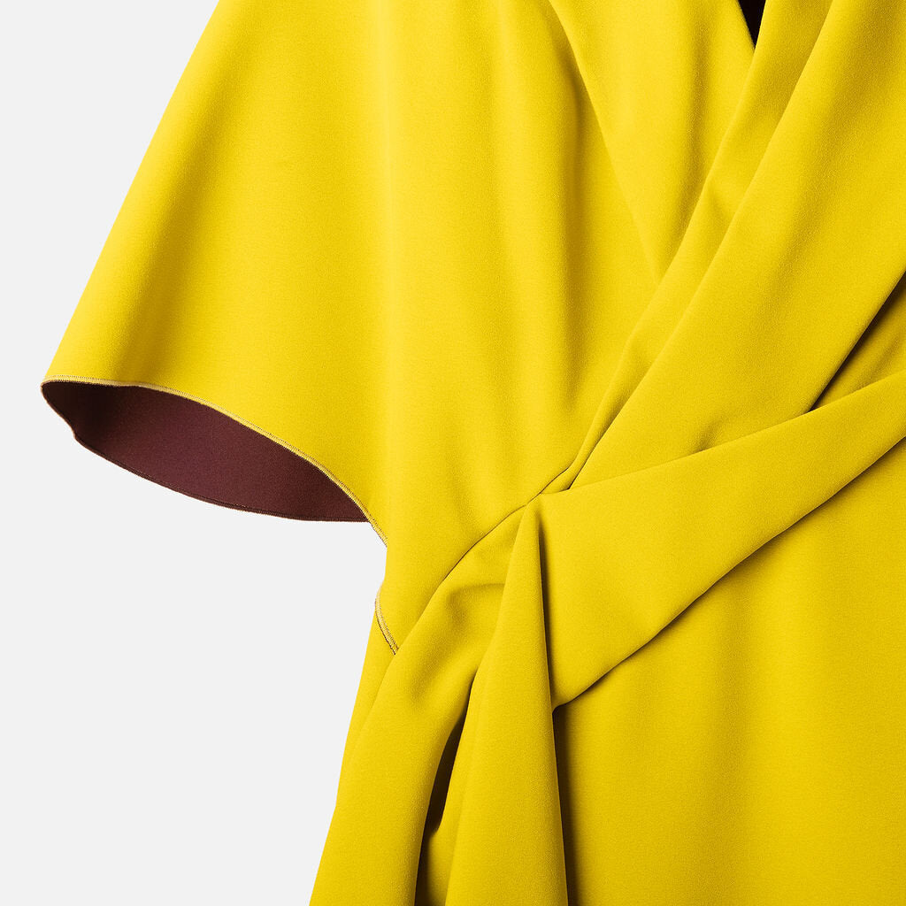 Roksanda Chartreuse Crepe Draped Midi Dress (1950)