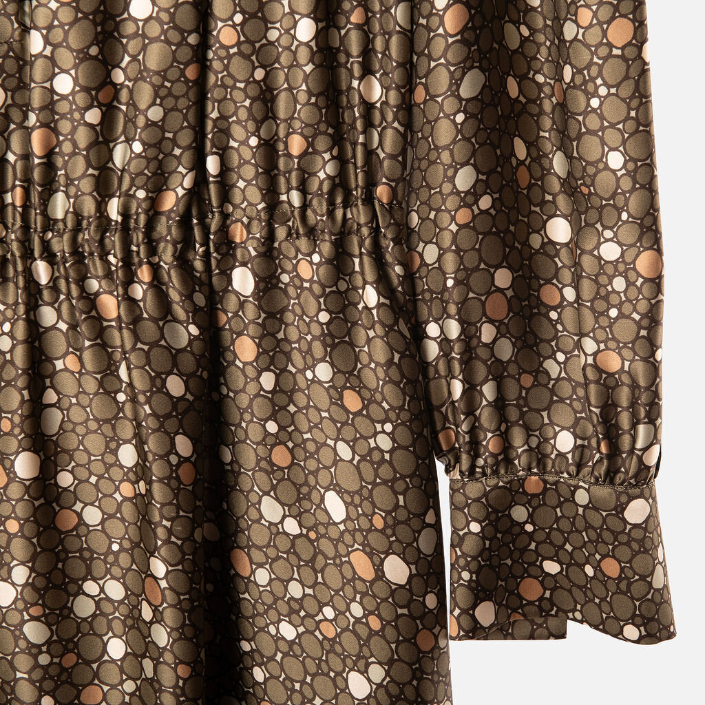 Kiton Green Silk Pattern Maxi Dress
