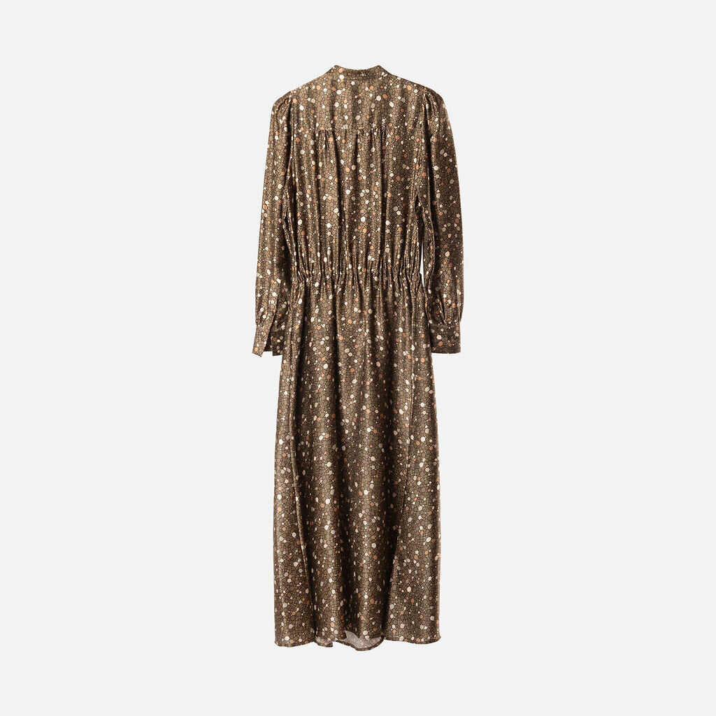 Kiton Green Silk Pattern Maxi Dress