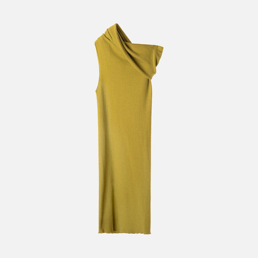 Rick Owens Green Ribbed Dress