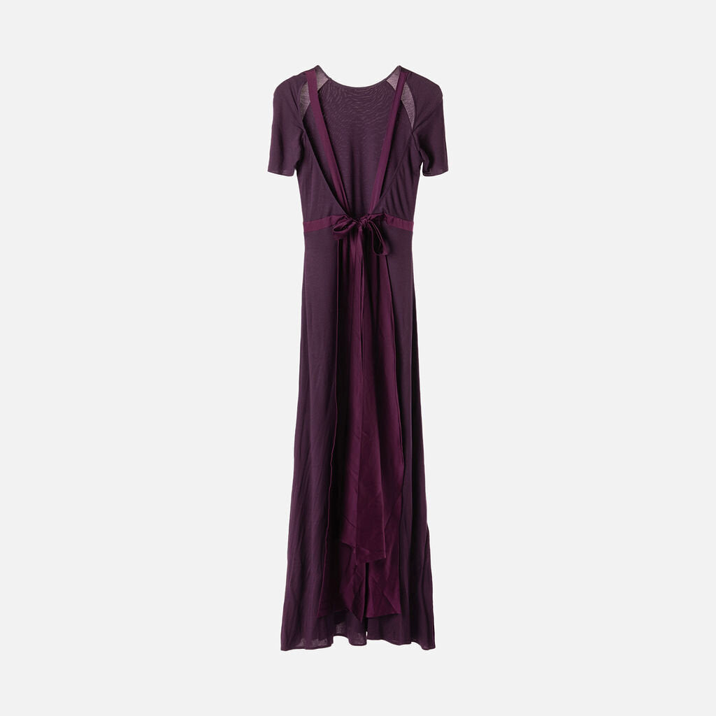 Givency Purple Viscose & Silk Maxi Dress
