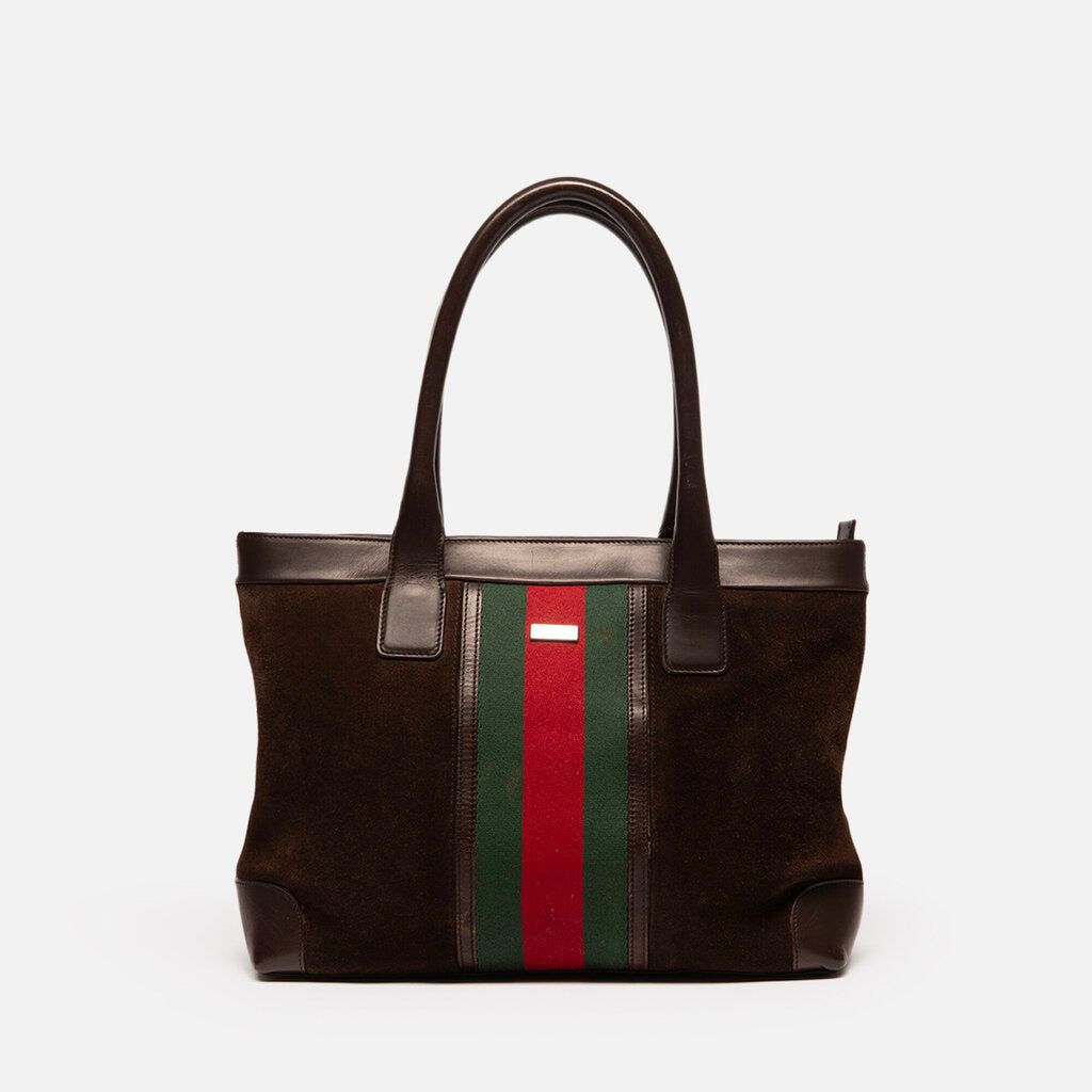 Gucci Brown Suede Sherry Tote