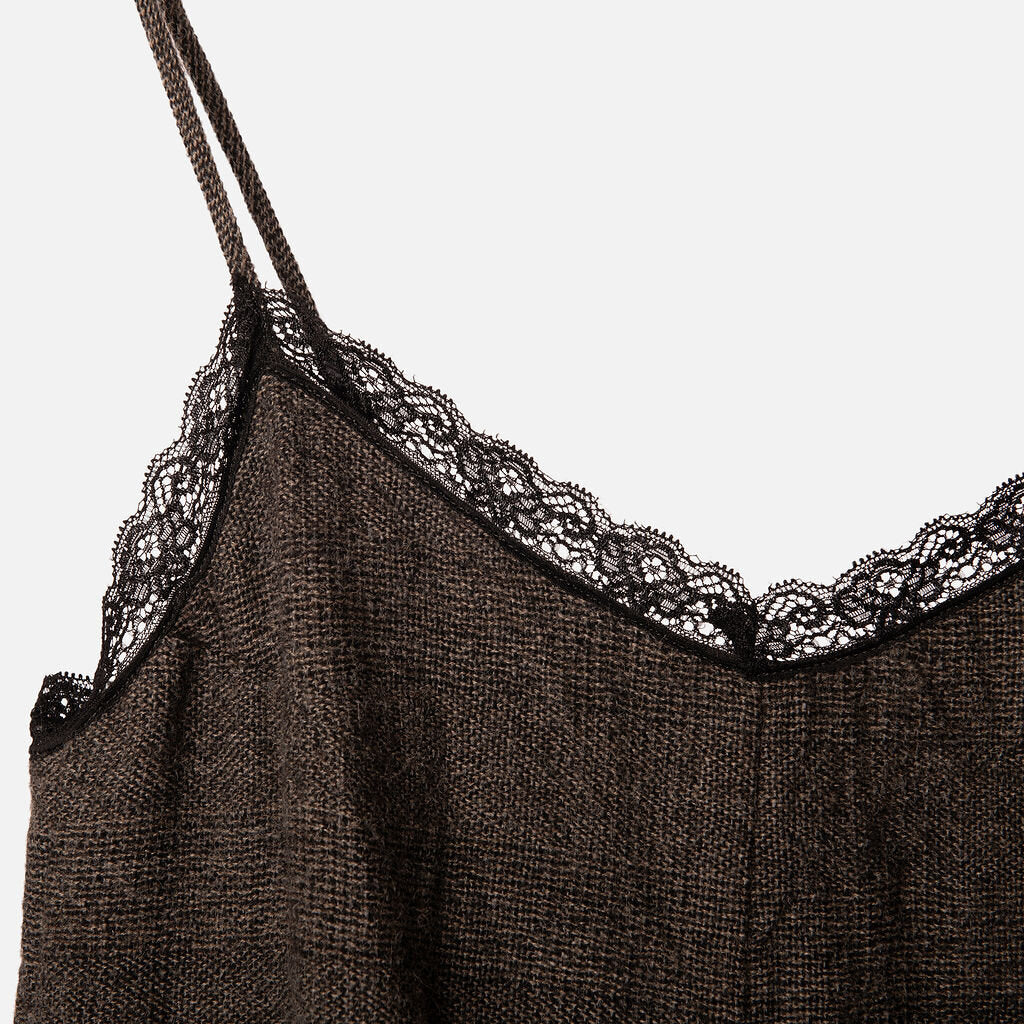 R13 Grey Plaid Wool Blend Romper