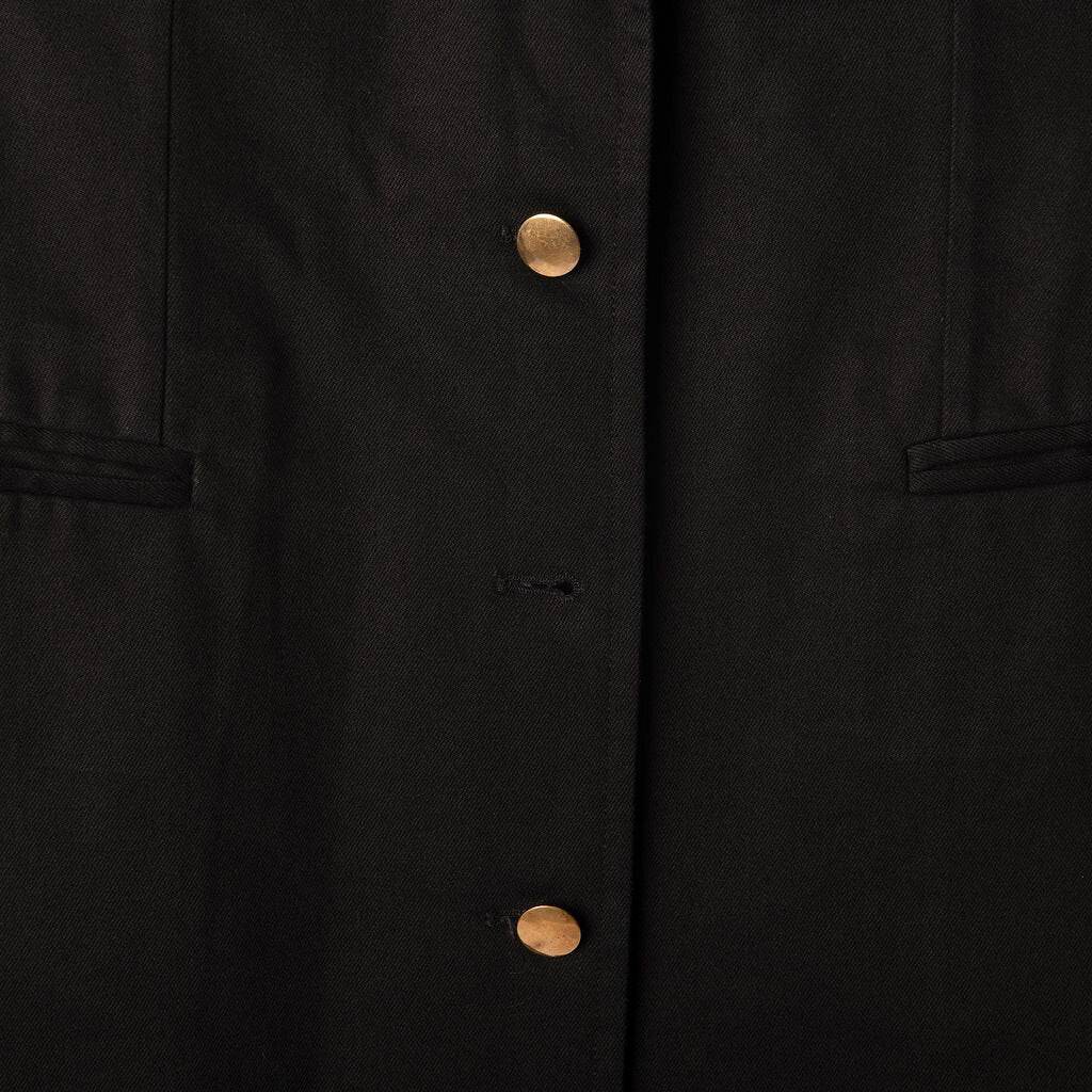 Celine Black Denim Button Front Dress