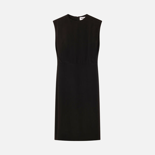 Partow Black Satin Sleeveless Dress