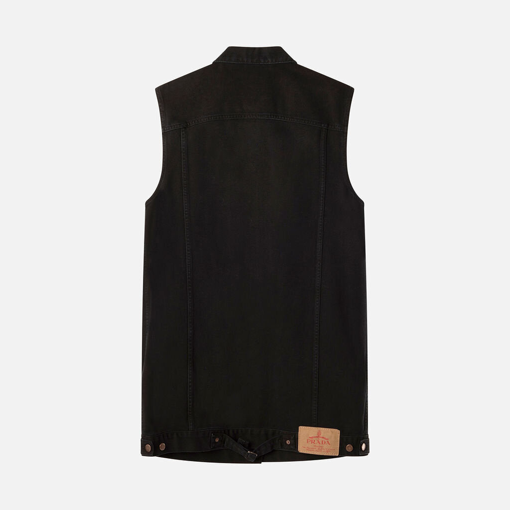 Prada Black Denim Button-Front Dress