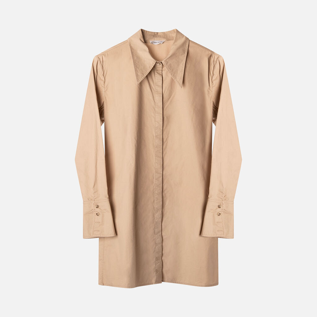 Anine Bing Tan Shirtdress Cotton Dress