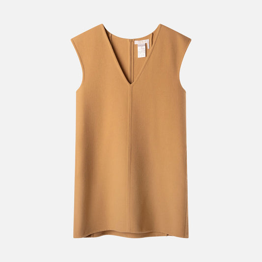 Chloe Brown Wool Sleeveless Mini Dress