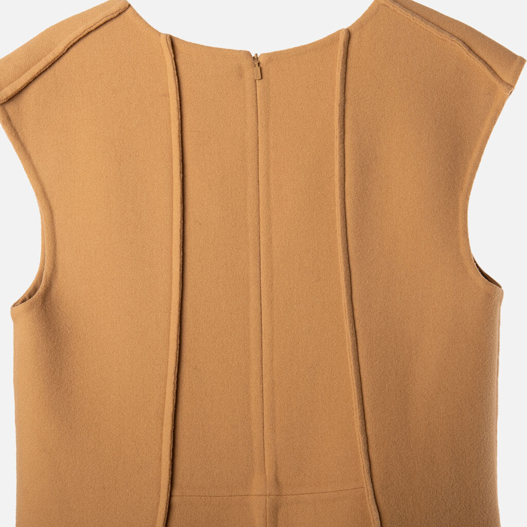 Chloe Brown Wool Sleeveless Mini Dress