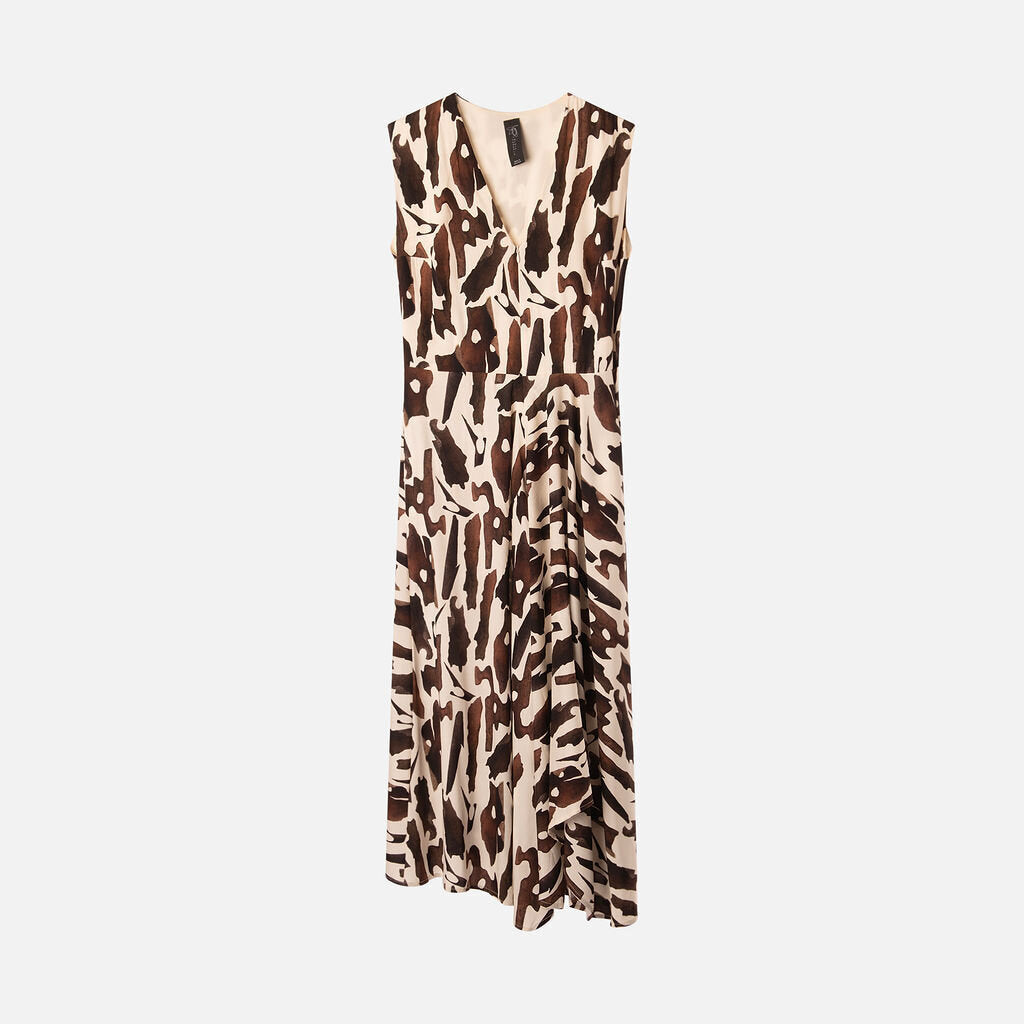 Maria Cornejo Brown & White Print Dress