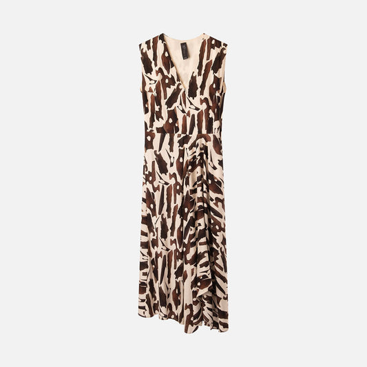 Maria Cornejo Brown & White Print Dress