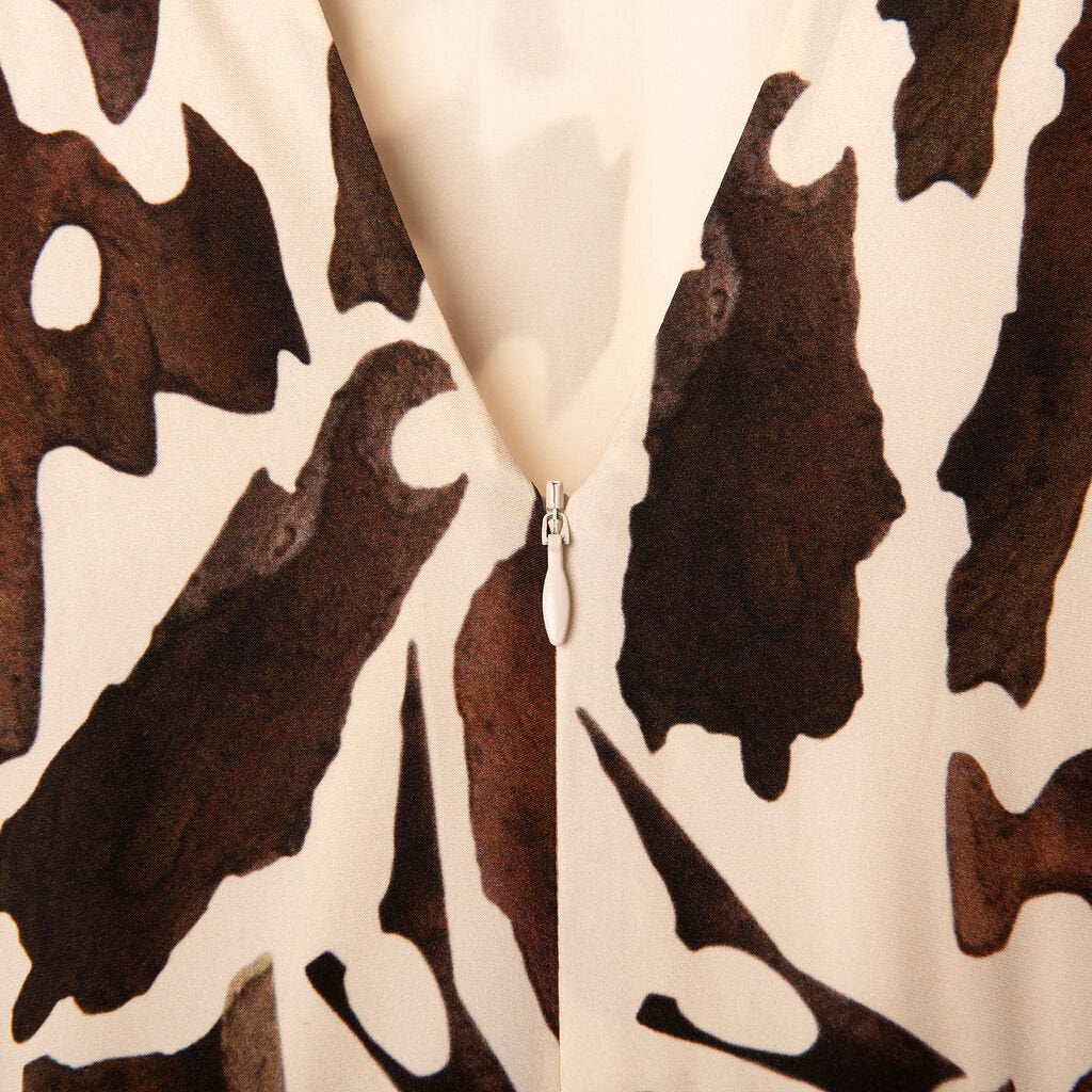 Maria Cornejo Brown & White Print Dress