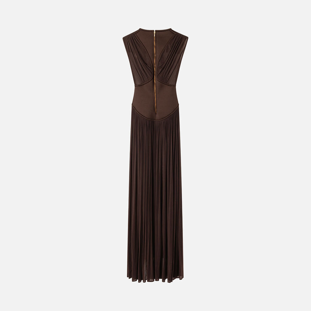 Zimmerman Brown Viscose Gathered Maxi Dress