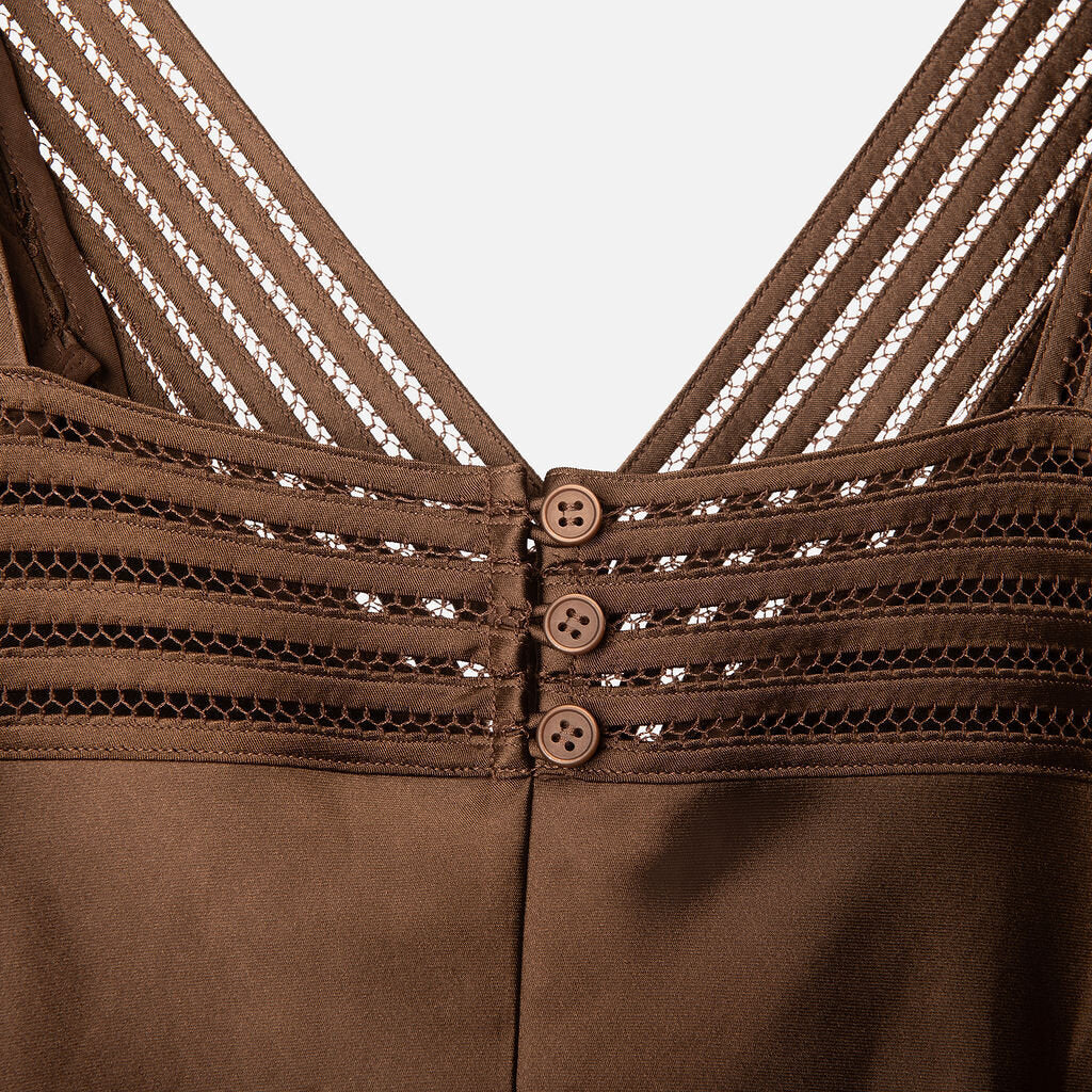 Cos Brown Poly Satin Dress