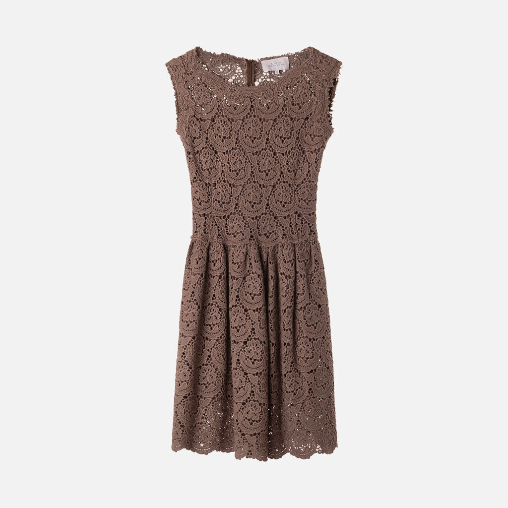 Luisa Beccaria Purple Acrylic Lace Dress