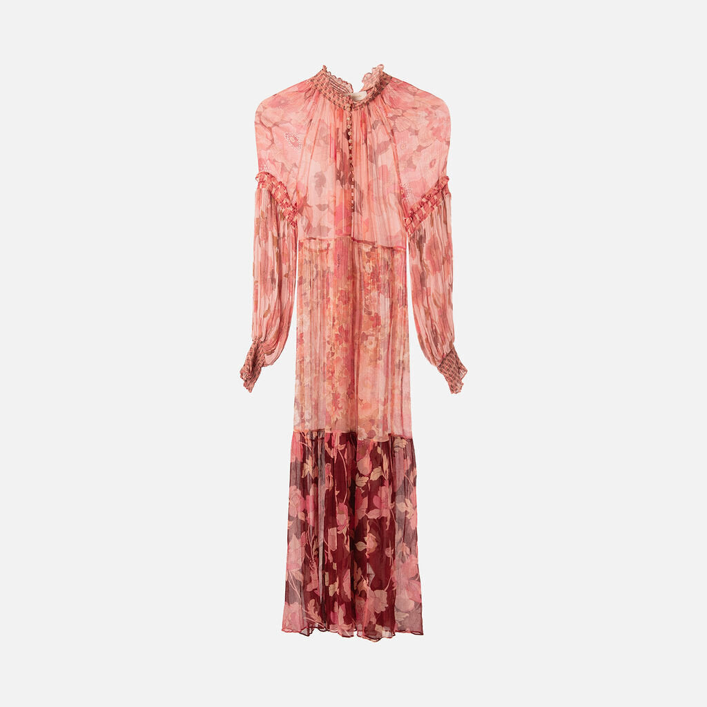 Zimmerman Pink Floral Silk Maxi Dress