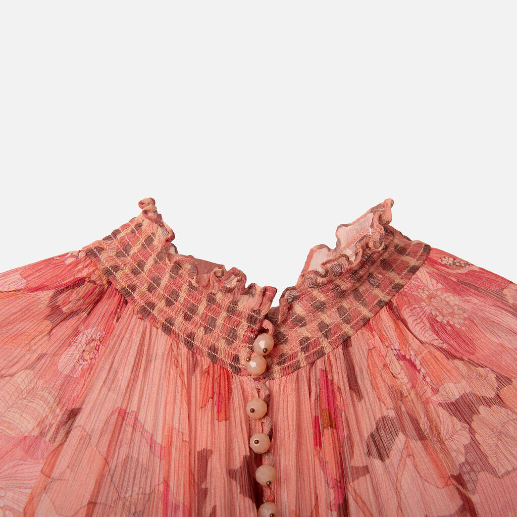 Zimmerman Pink Floral Silk Maxi Dress