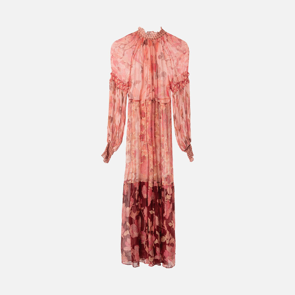 Zimmerman Pink Floral Silk Maxi Dress