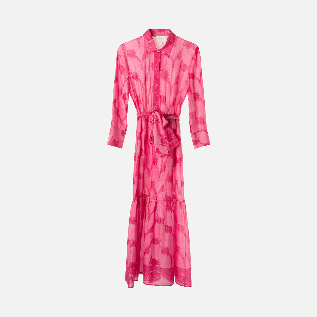 Giambattista Valli Pink Floral Print Shirt Dress