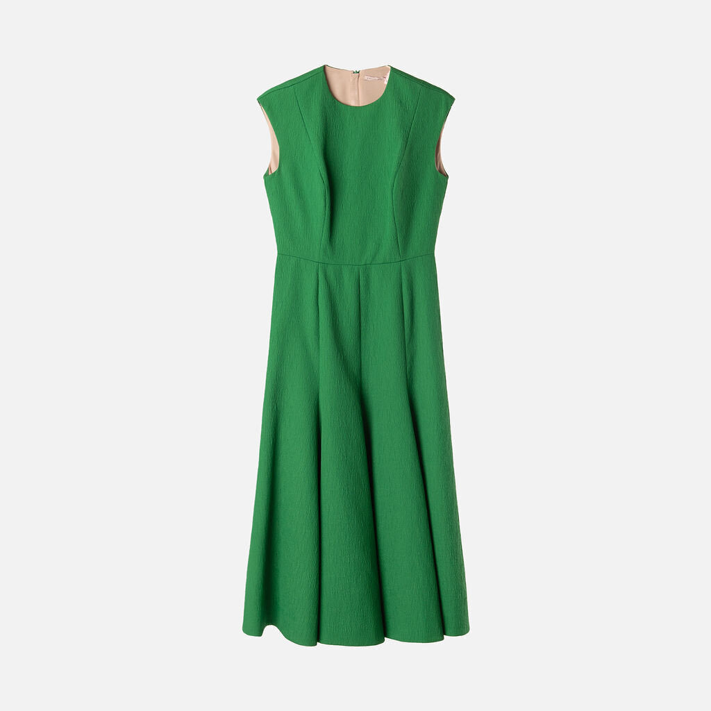 Emilia Wickstead Green Poly & Cotton A-Line Dress