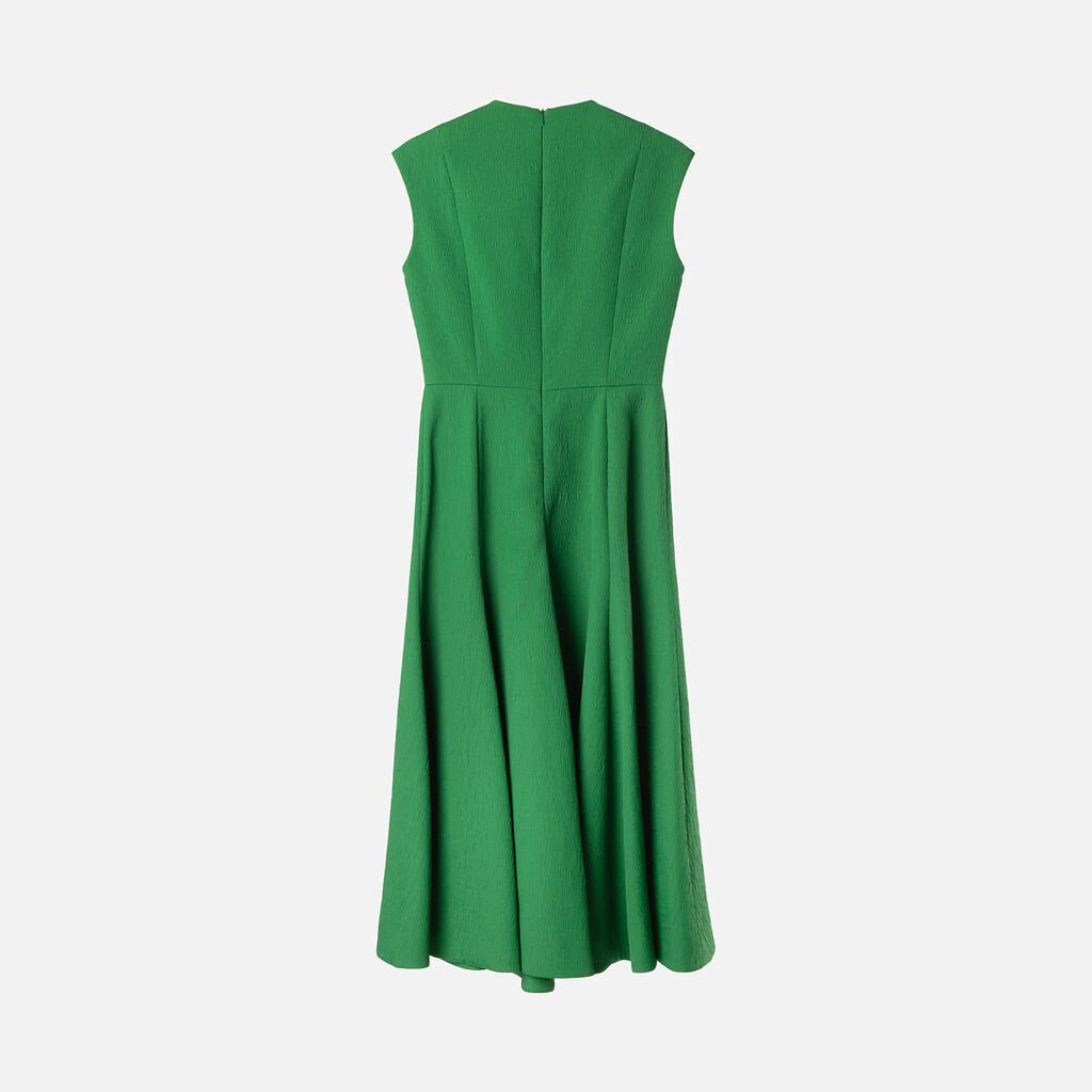 Emilia Wickstead Green Poly & Cotton A-Line Dress
