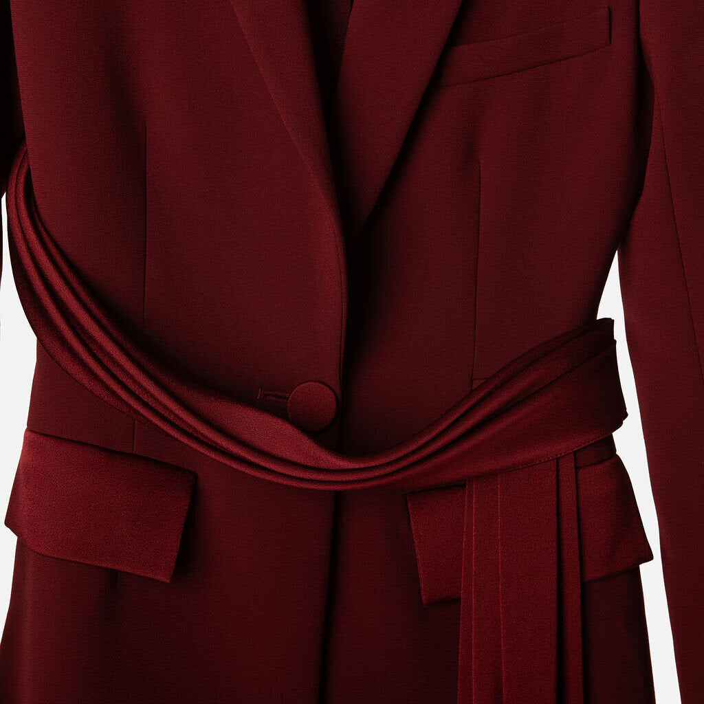 Alex Perry Burgundy Draped Blazer & Pant Set
