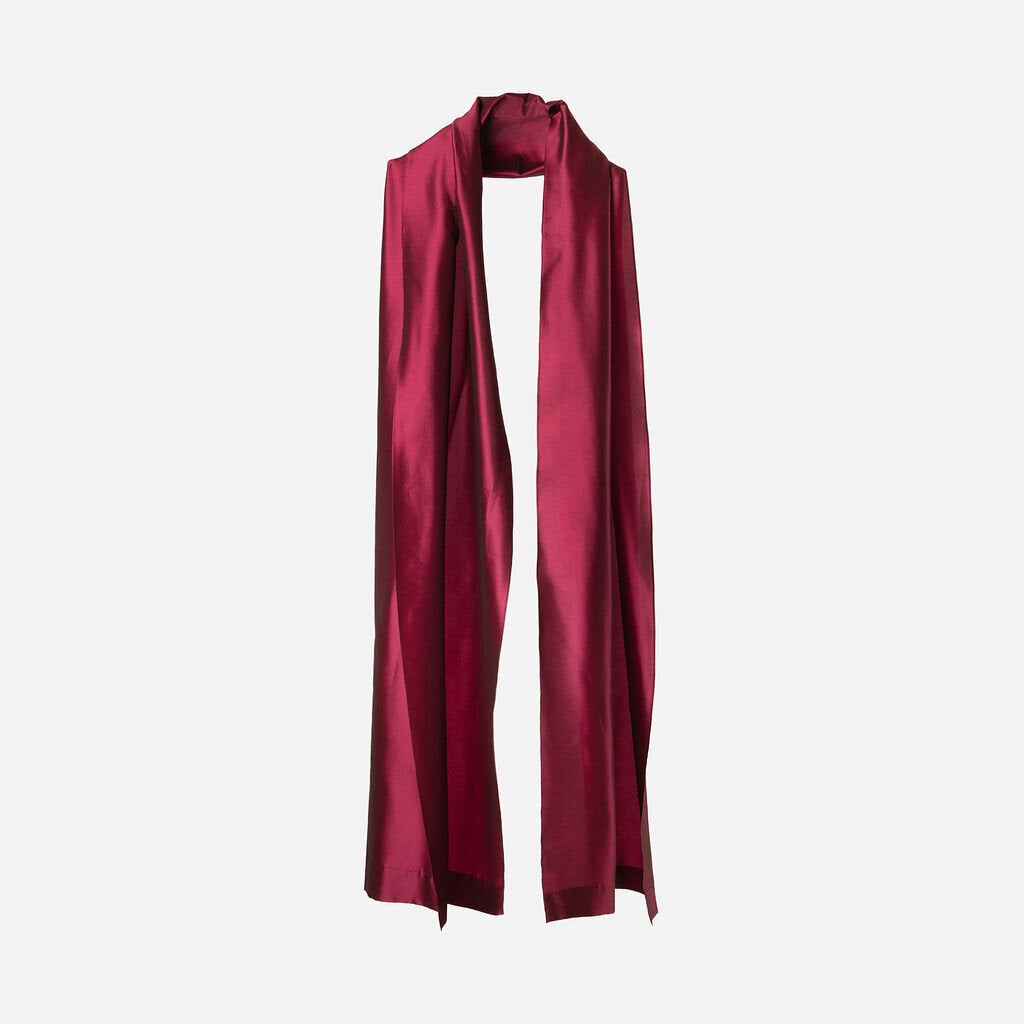 Talbot Runhof Red Silk Blend Ruched Midi Dress & Scarf