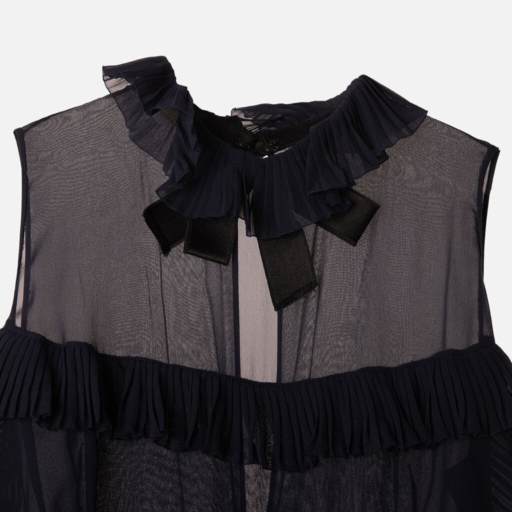 Chanel Boutique Vintage Navy Ruffle Mini Dress