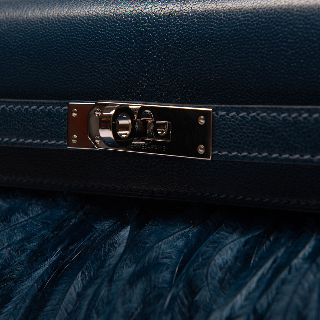 Hermes Elan Chevre Navy With Ostrich Feathers (2025)
