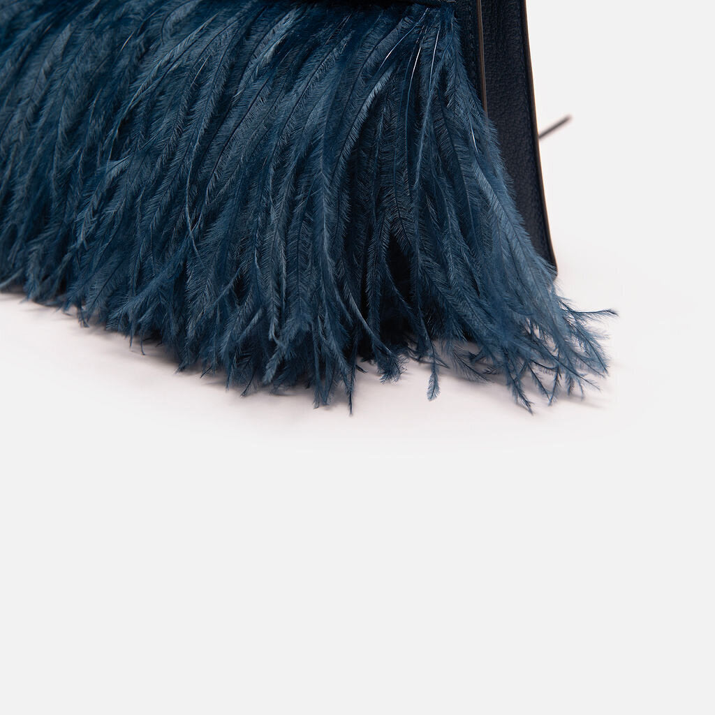 Hermes Elan Chevre Navy With Ostrich Feathers (2025)