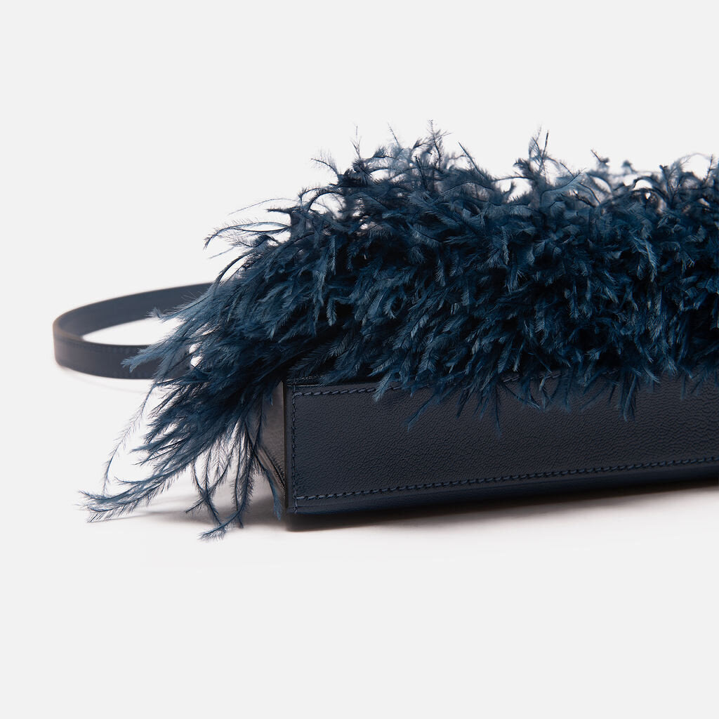 Hermes Elan Chevre Navy With Ostrich Feathers (2025)