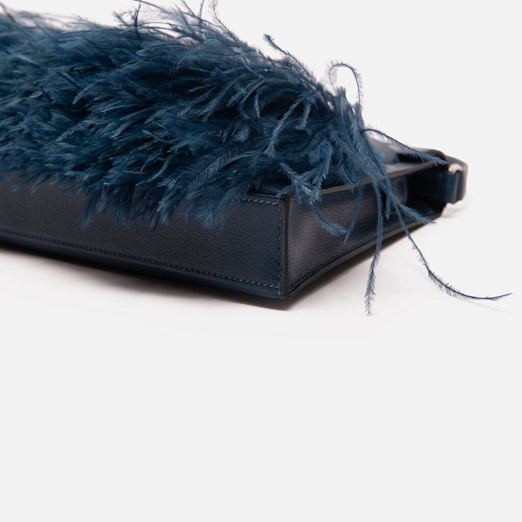 Hermes Elan Chevre Navy With Ostrich Feathers (2025)