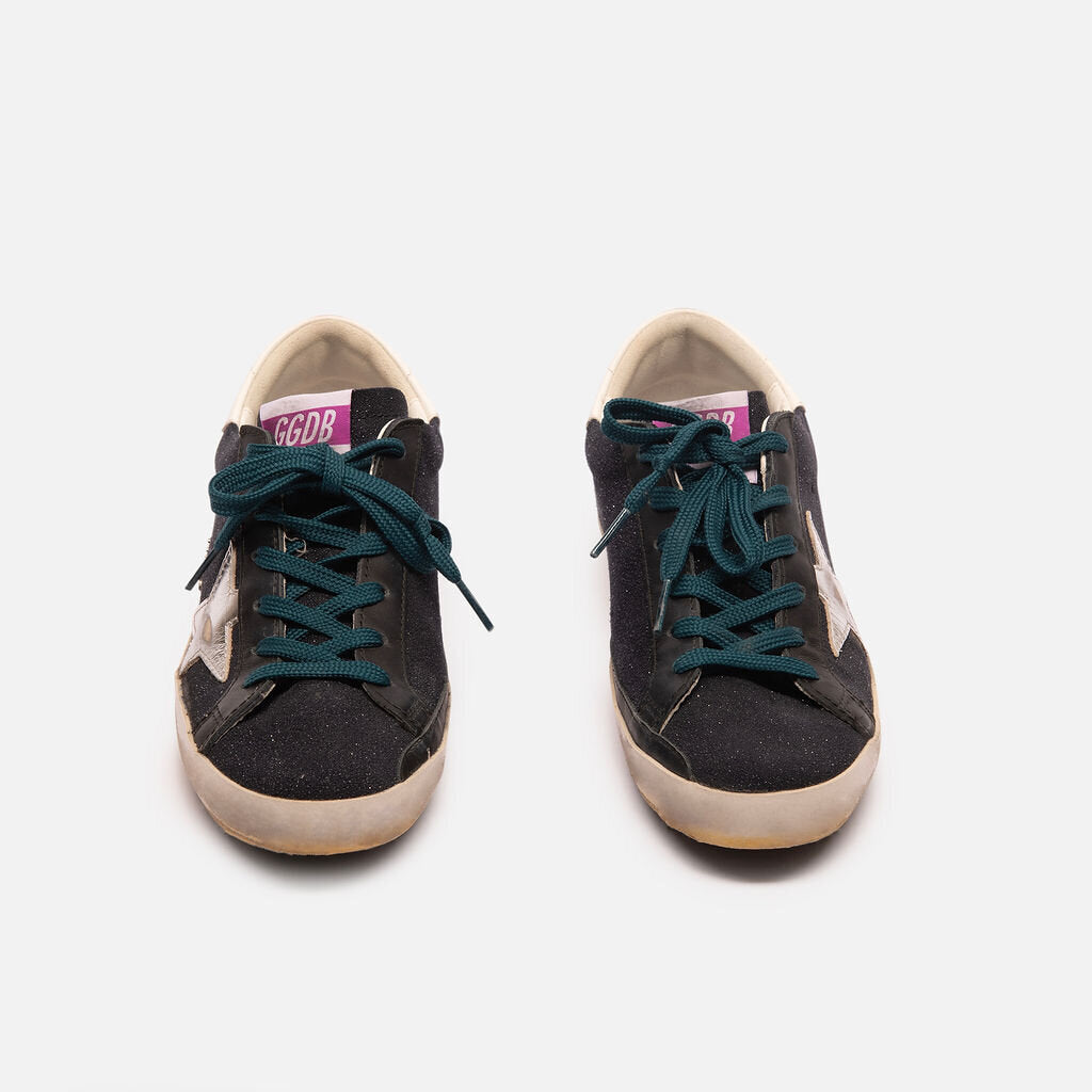 Golden Goose Blue Sparkle Silver Star