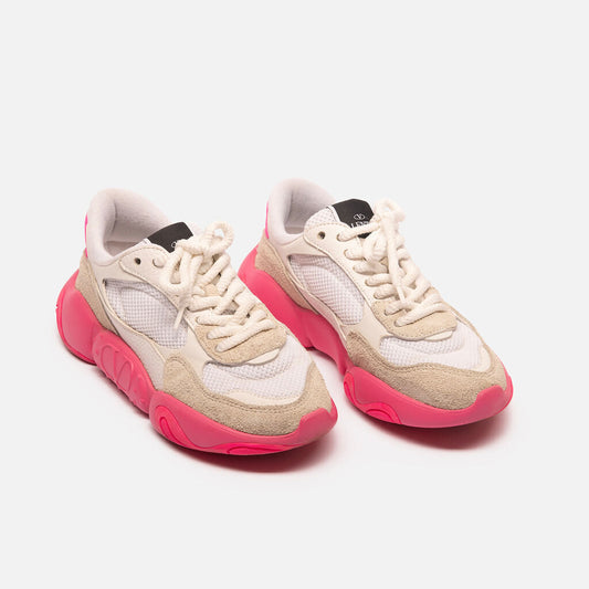 Valentino White Pink Sole Sneaker