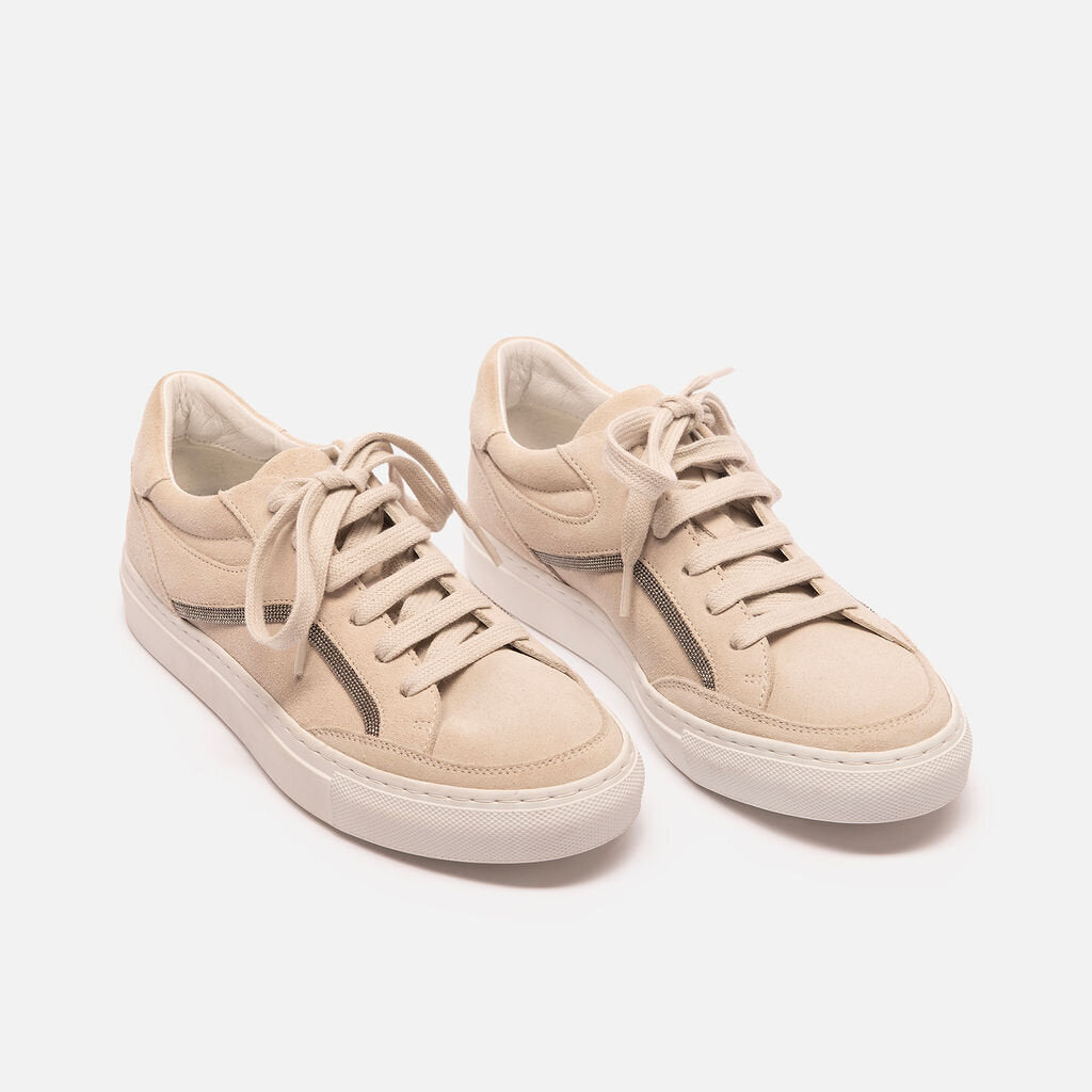 Brunello Cucinelli Tan Suede Sneakers
