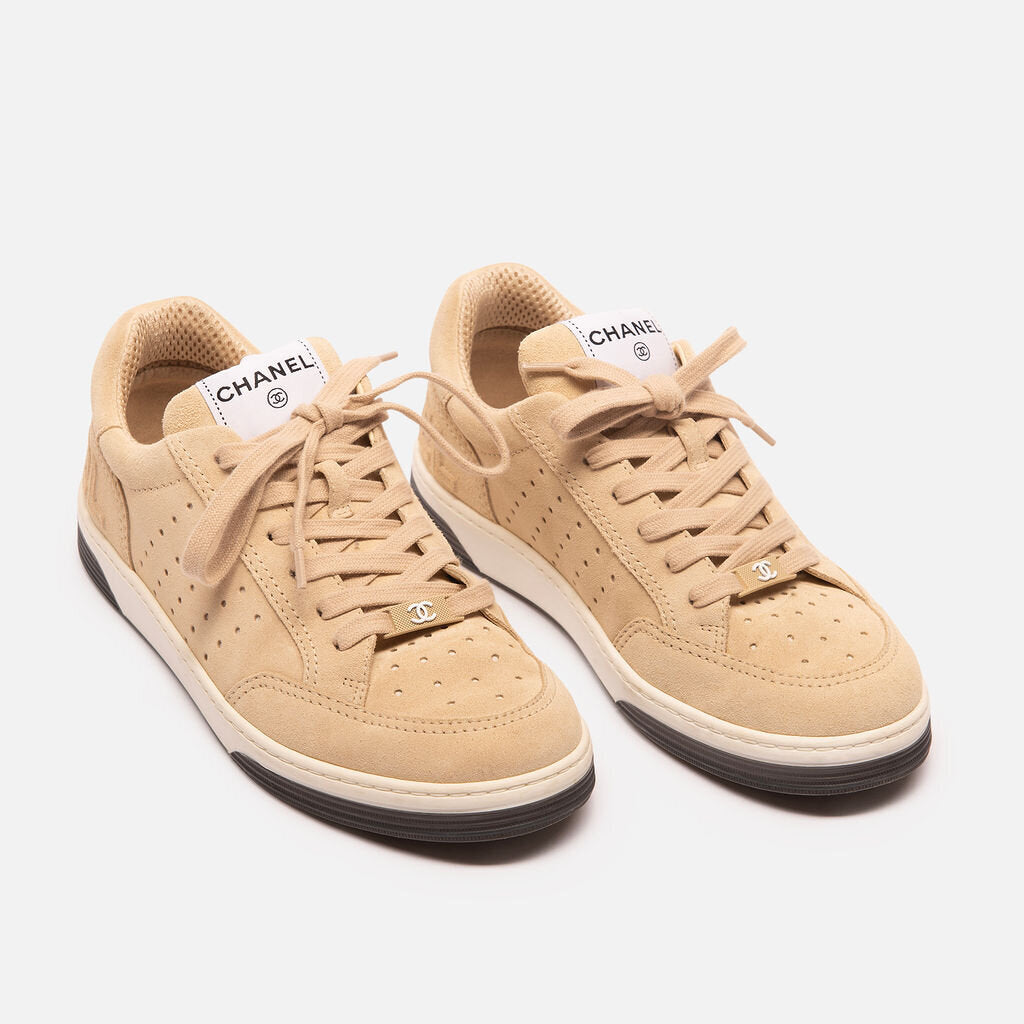 Chanel Beige Suede Sneaker