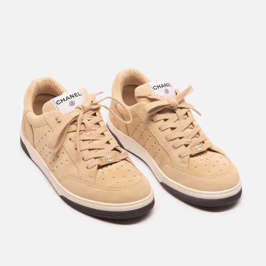 Chanel Beige Suede Sneaker