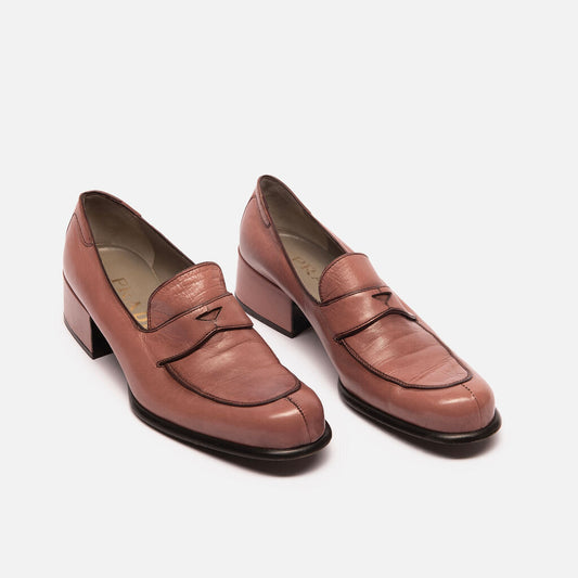 Prada Pink Leather Loafers