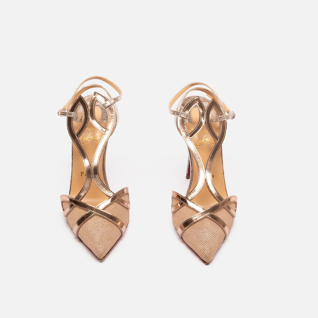 Christian Louboutin Metallic Embossed Slingback Pumps