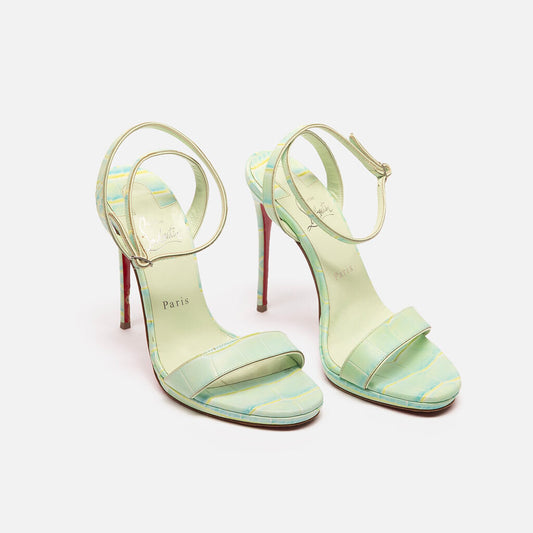 Christian Louboutin Green Croc Sandals