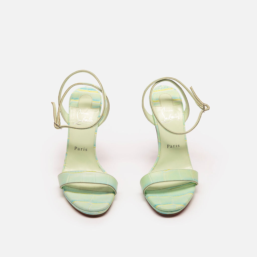 Christian Louboutin Green Croc Sandals