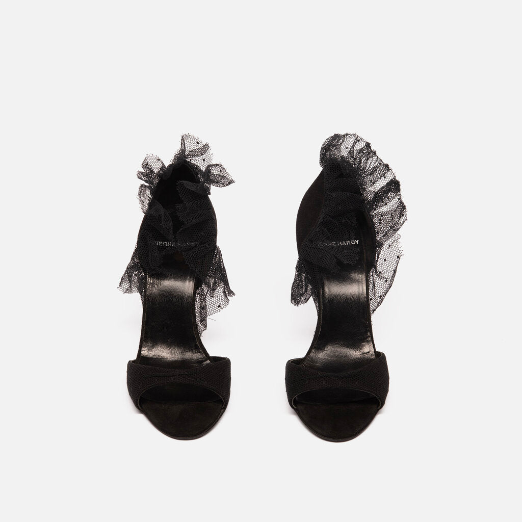 Pierre Hardy Black w/ Frilly Lace Pumps (38)