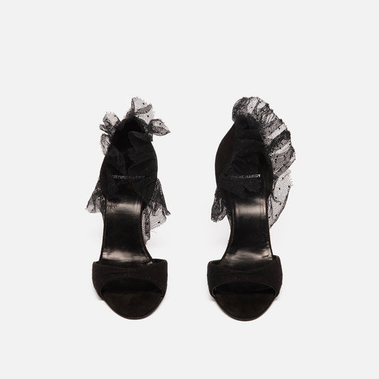 Pierre Hardy Black w/ Frilly Lace Pumps (38)